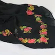 روسری نخی مشکی گلدار