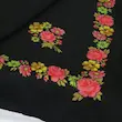 روسری نخی مشکی گلدار