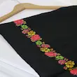 روسری نخی مشکی گلدار
