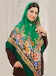 روسری نخی طرح دار سبز ترکمنی 