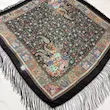 روسری ترکمنی ابریشم  گلدار روسری ترکمنی مشکی 