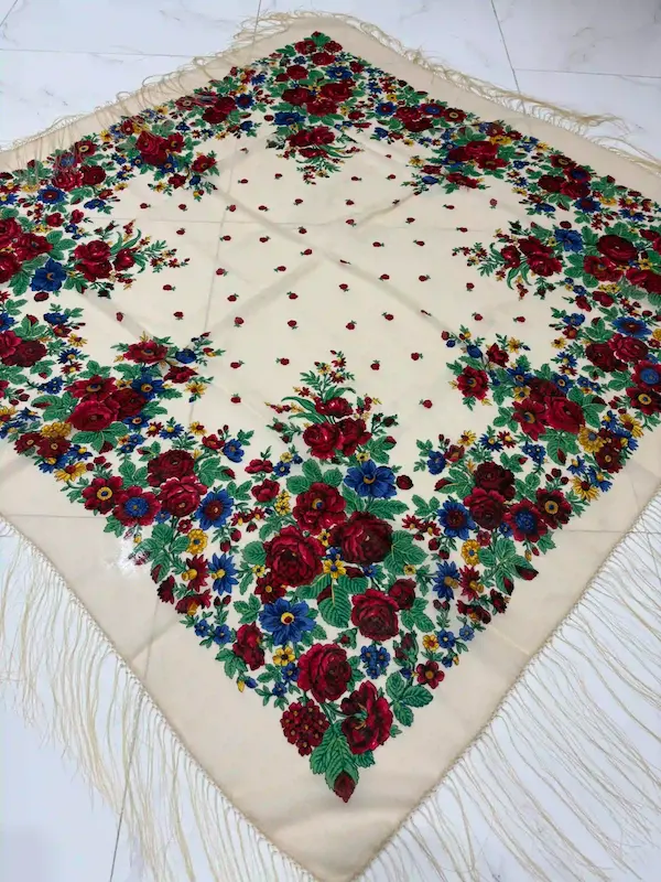 روسری ترکمنی تاتار پشم نازک ایتالیایی