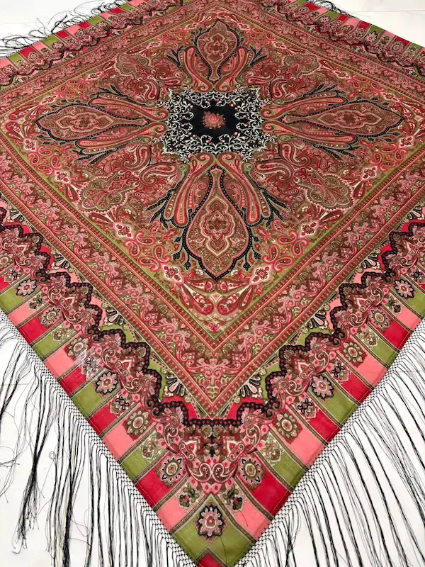 روسری ترکمنی اصل ابریشم برند روسیه شال 