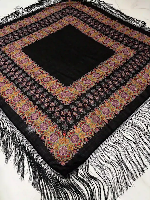 روسری ترکمنی  اصل پشمی 