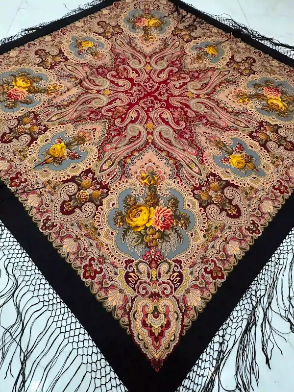 روسری ترکمن اصیل پشمی