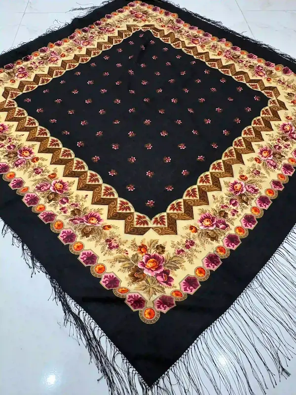 روسری ترکمن اصیل پشمی کد 443
