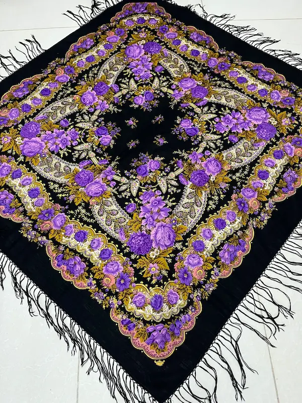 روسری ترکمن اصیل پشمی کد 504