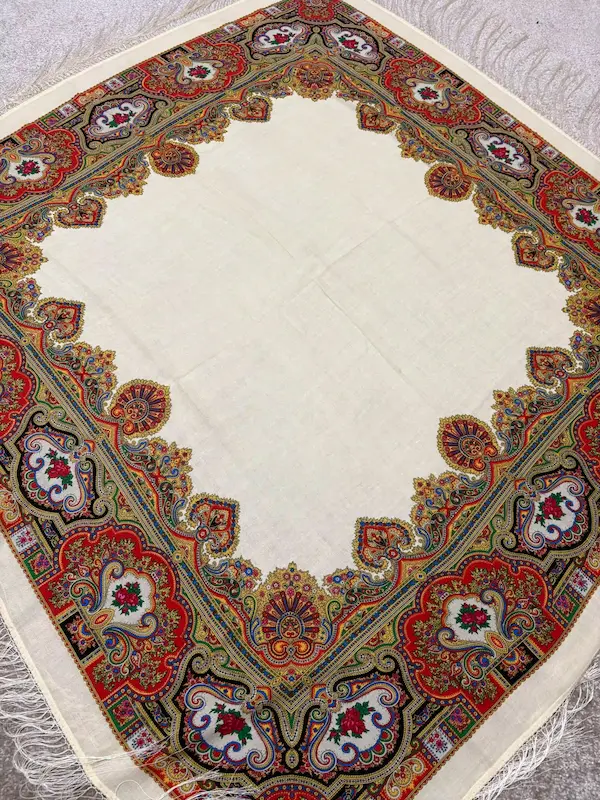 روسري تركمن اصيل ابريشم پشمي 