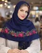 روسری نخی سورمه ای برند روسیه شال 