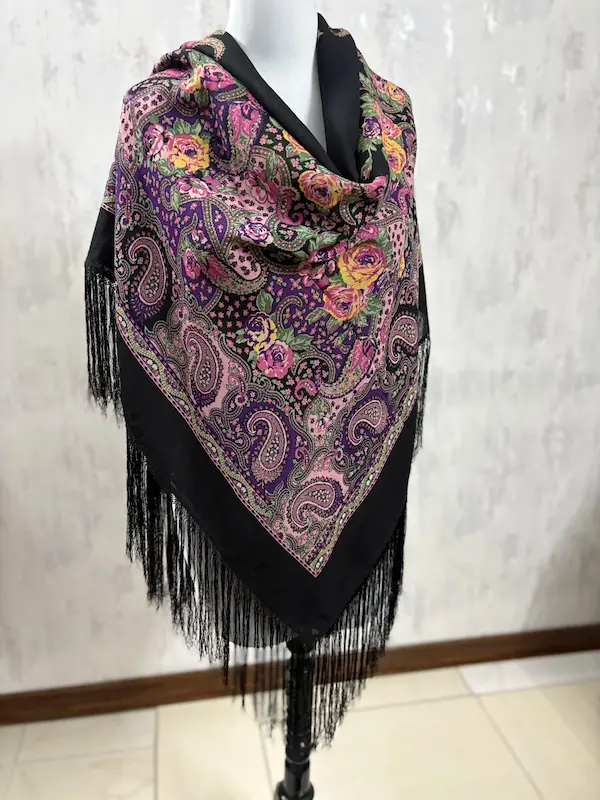 روسری ترکمن اصیل پشمي كد۲۰۰