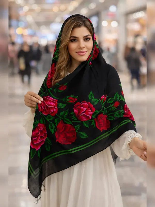 روسری ترکمن اصیل پشمي كد۲۰۲