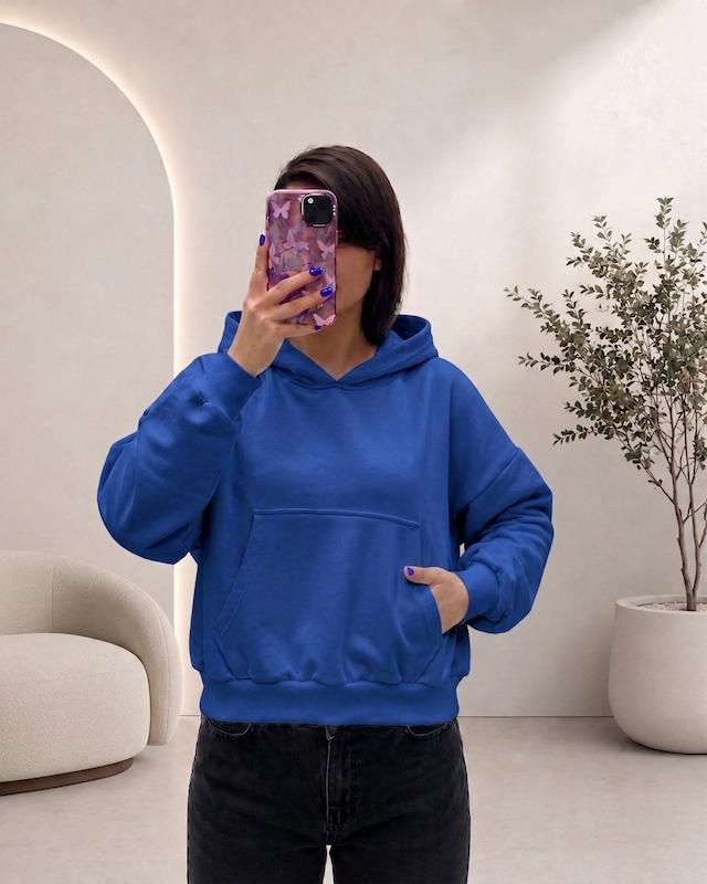 هودی زنانه کوتاه چاپ پفکی Cursed