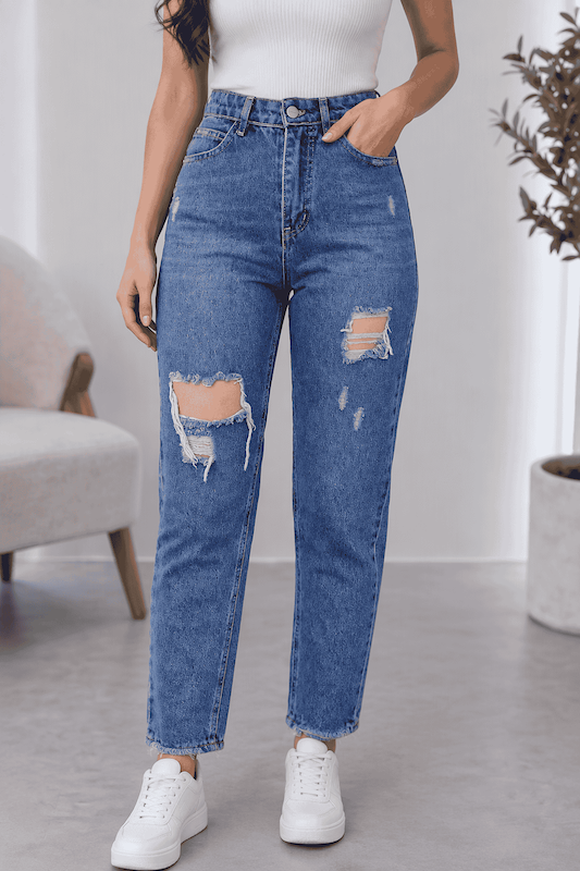 شلوار جین اسکینی زاپ دار زنانه