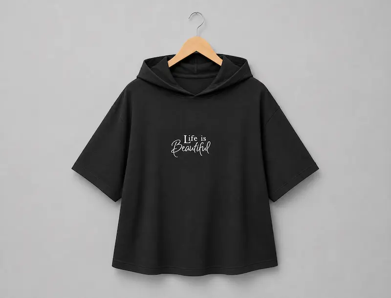 تیشرت کلاه دار زنانه طرح Life is Beautiful