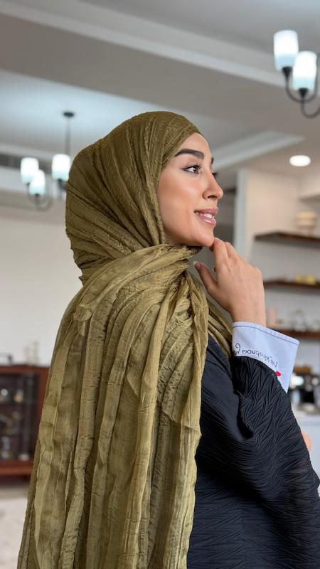 شال عريض ابریشم پلیسه