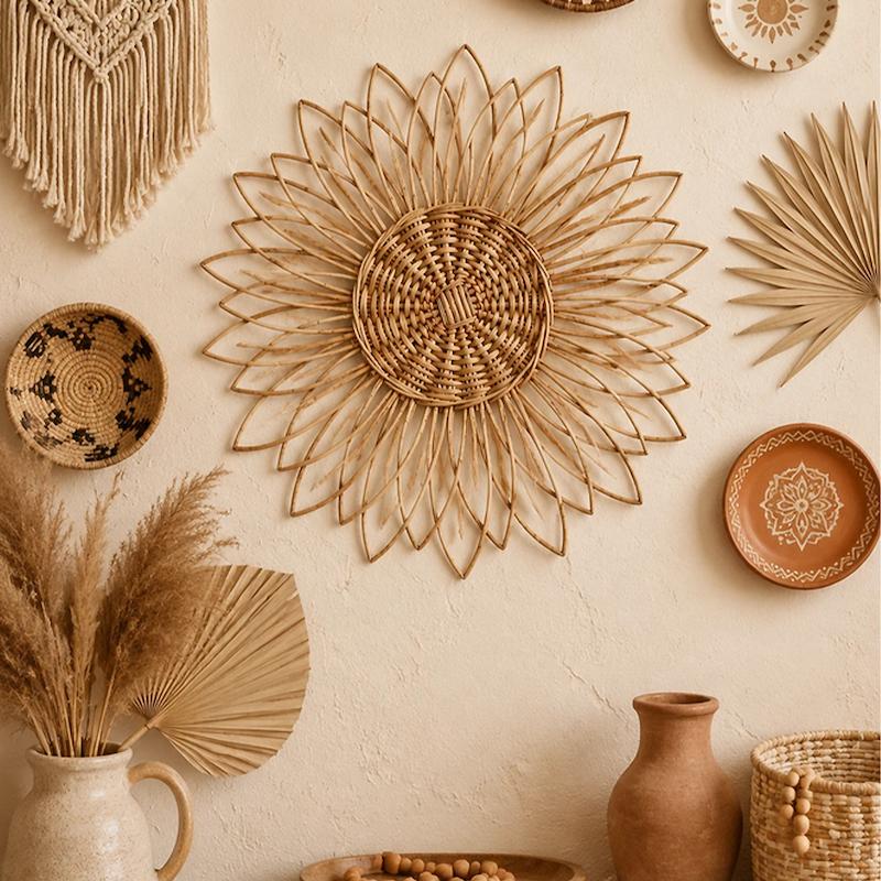 دیوارکوب حصیری سبک بوهو دیزاین در طرح های متنوع