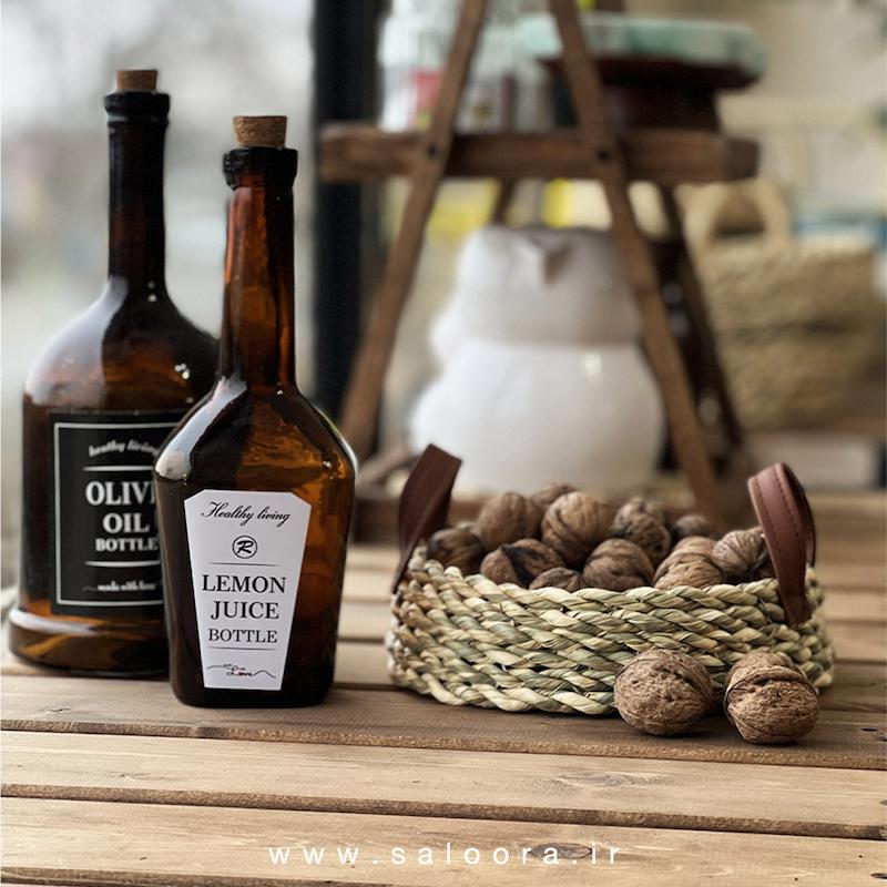 سبد حصیری مدل دسته چرمی