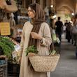 سبد خرید حصیری مدل قیطان دوزی