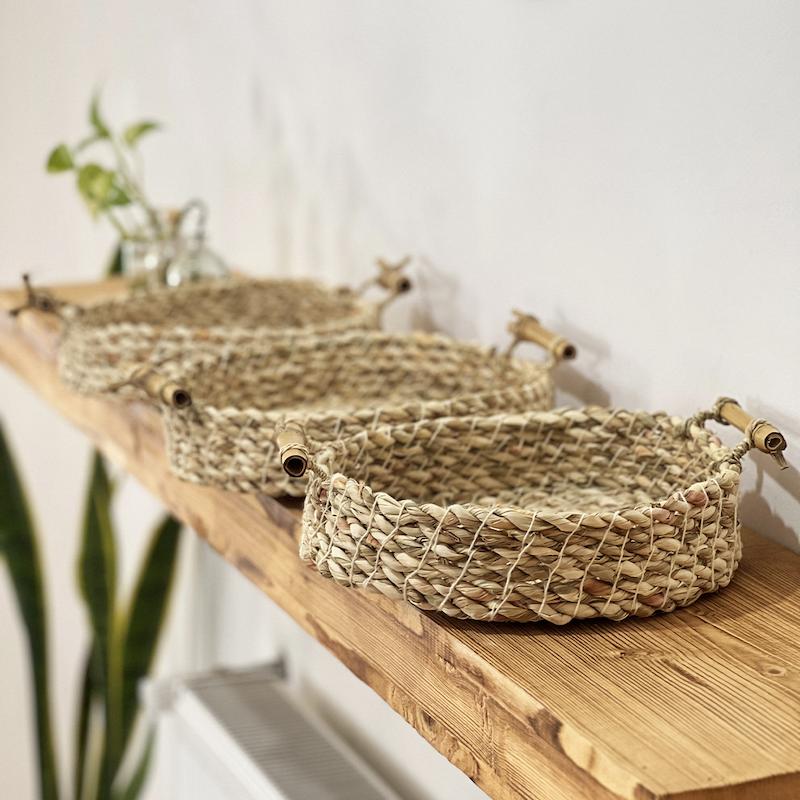 سبد حصیری مدل سنتی دسته روستیک