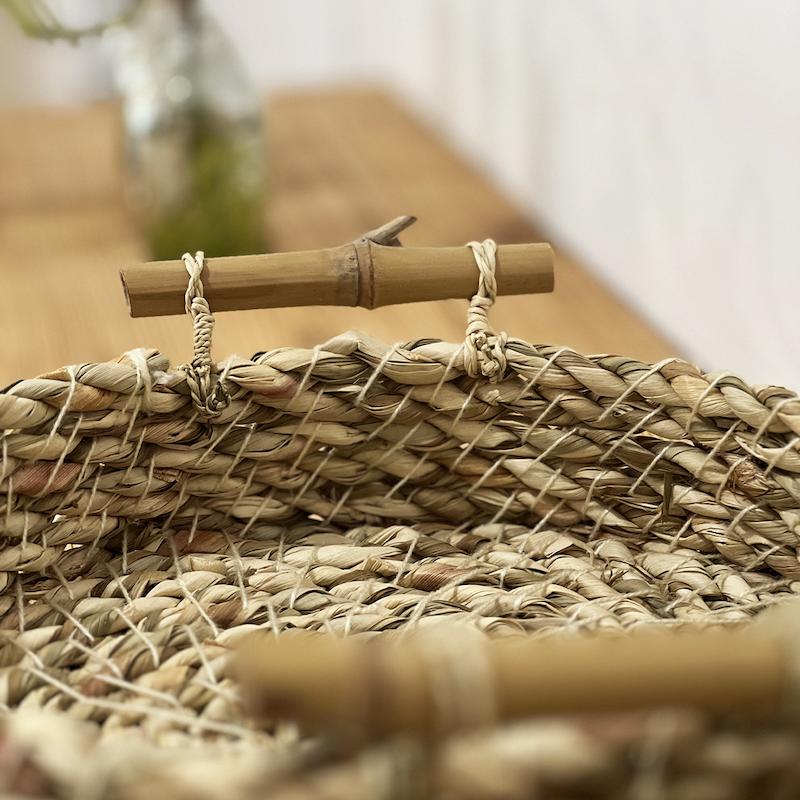 سبد حصیری مدل سنتی دسته روستیک