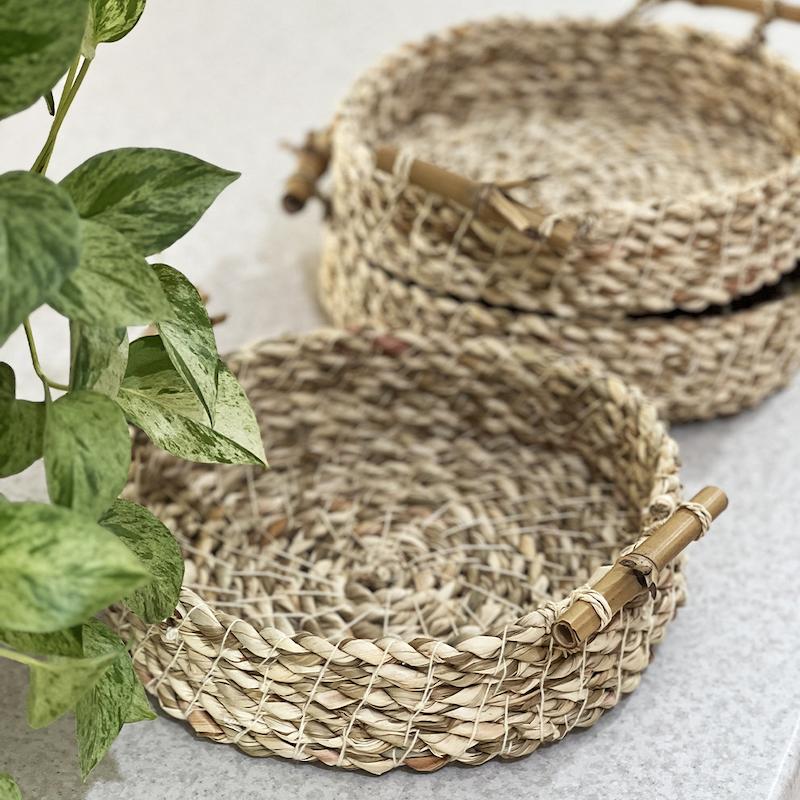 سبد حصیری مدل سنتی دسته روستیک