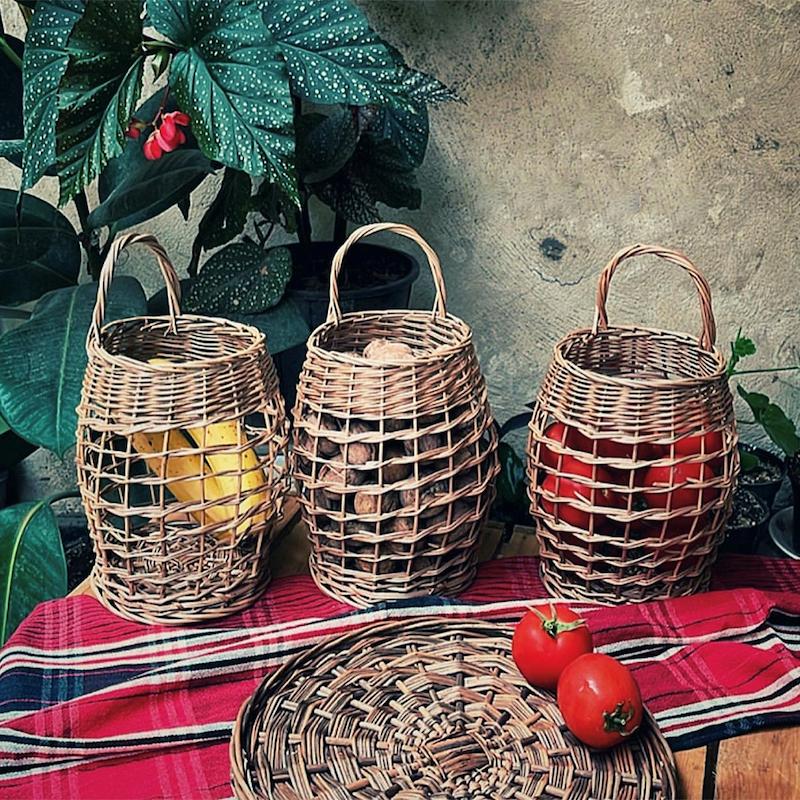 سبد مرواربافی آویزدار مدل توری