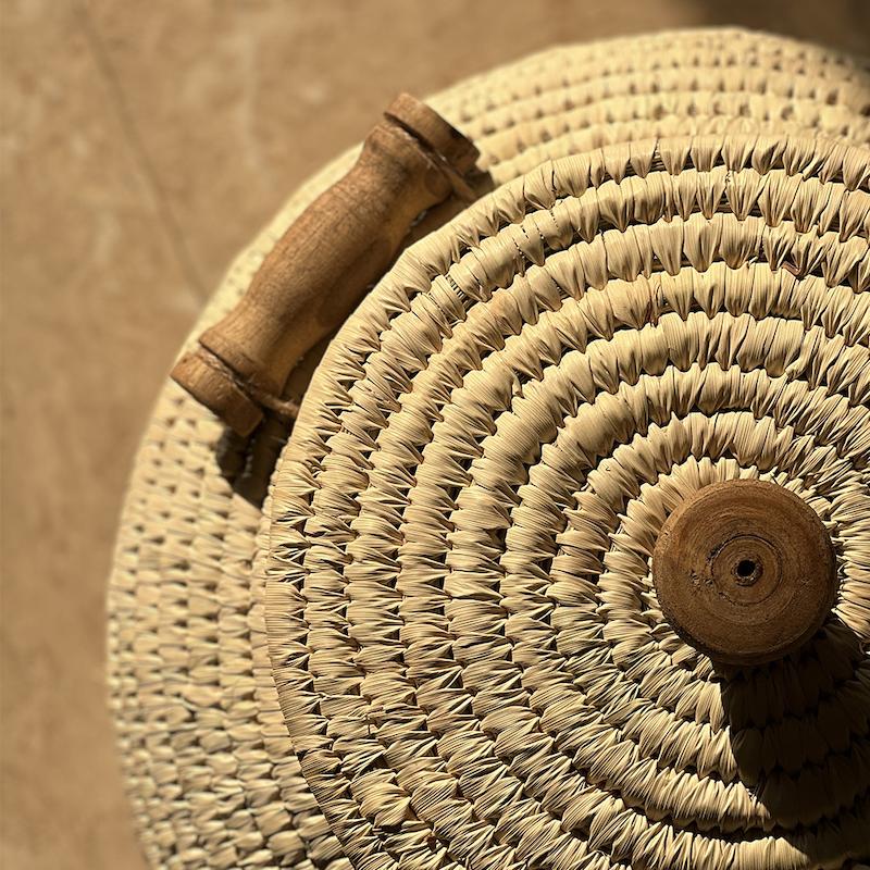 خمره برنج حصیری کپوبافی ظرفیت 10 کیلویی
