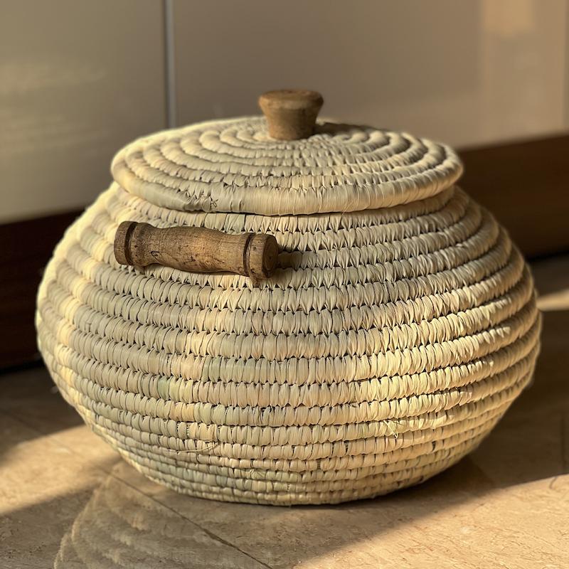 خمره برنج حصیری کپوبافی ظرفیت 10 کیلویی