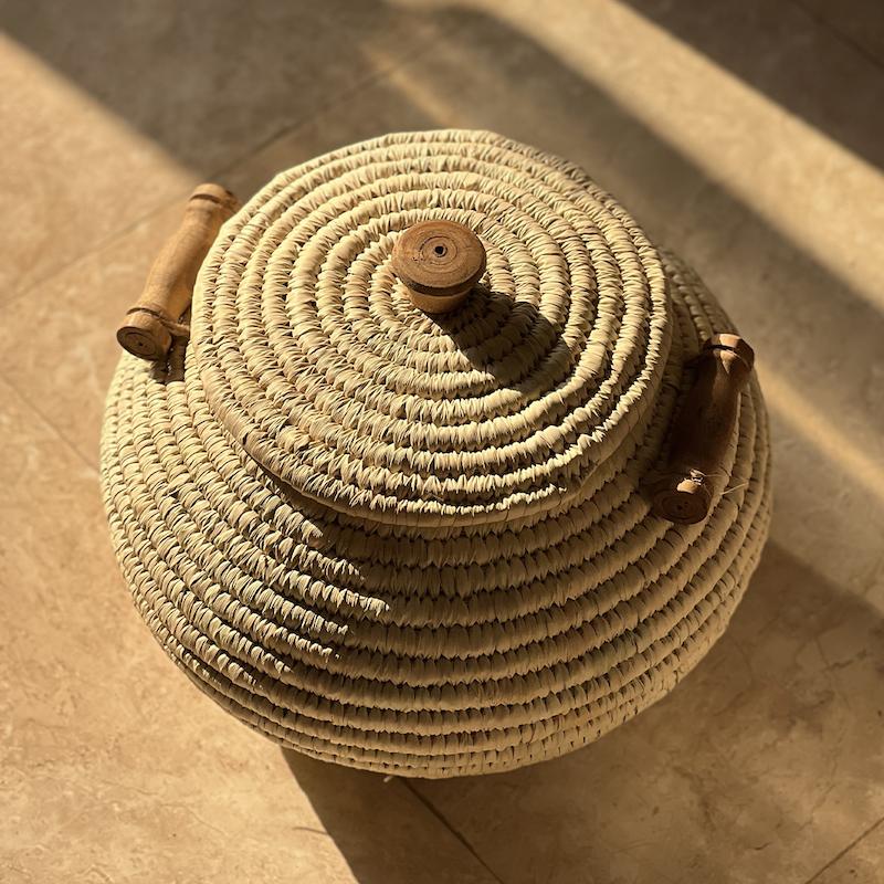 خمره برنج حصیری کپوبافی ظرفیت 10 کیلویی