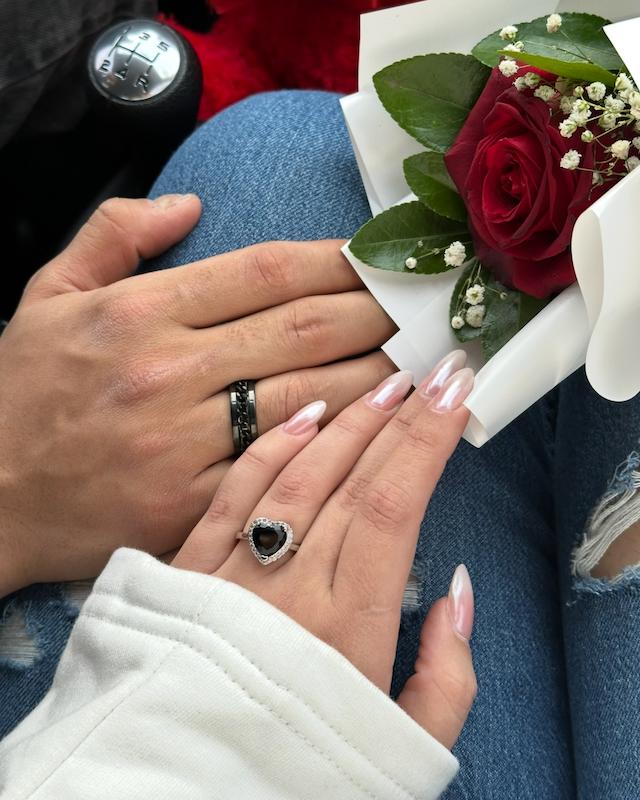ست انگشتر قلب مشکی3