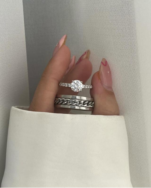 ست انگشتر تک نگین ژوپینگ