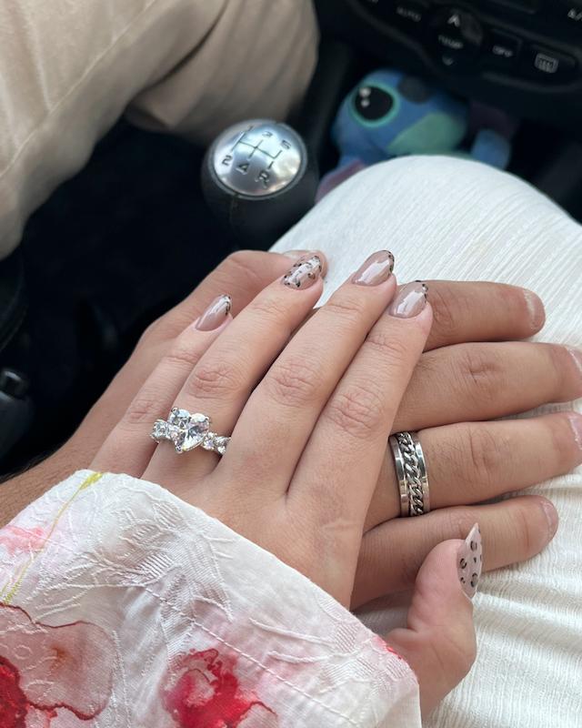 ست انگشتر قلب تمام نگین سفید