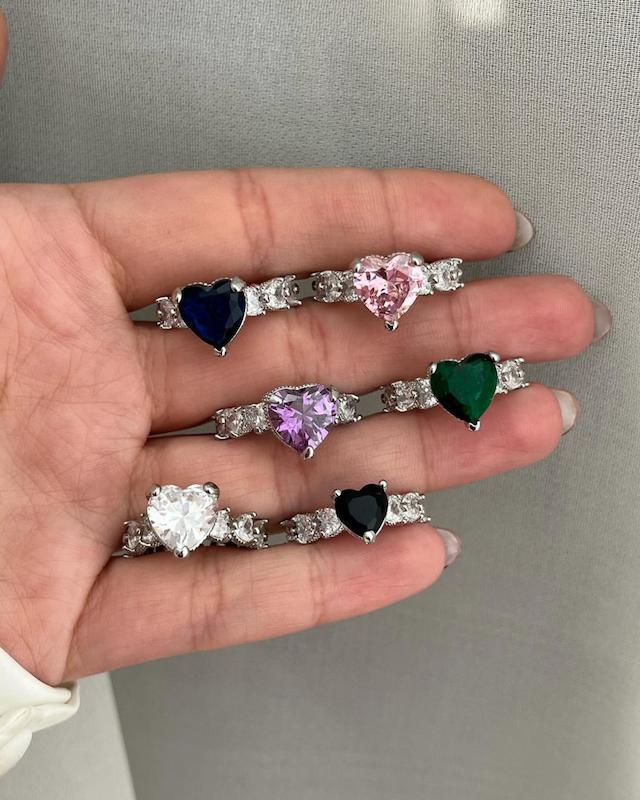 انگشتر قلب تمام نگین