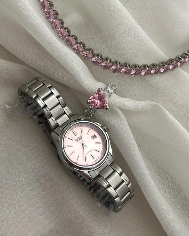 ساعت کاسیو دخترونه صفحه صورتی