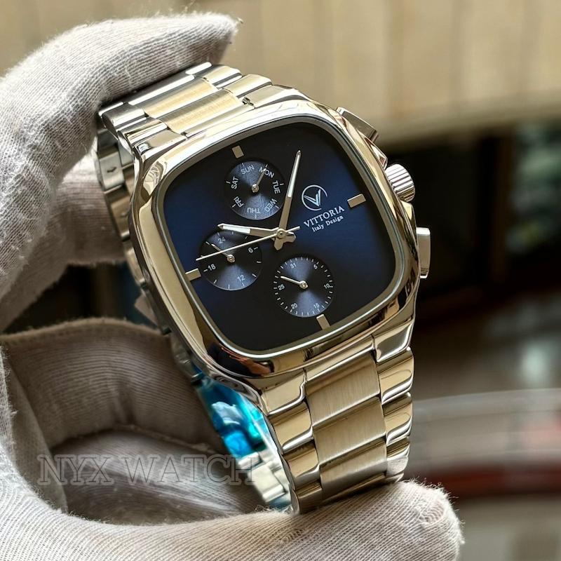 ساعت ویتوریا مربعی مردانه سه موتوره رفرانس VT3185