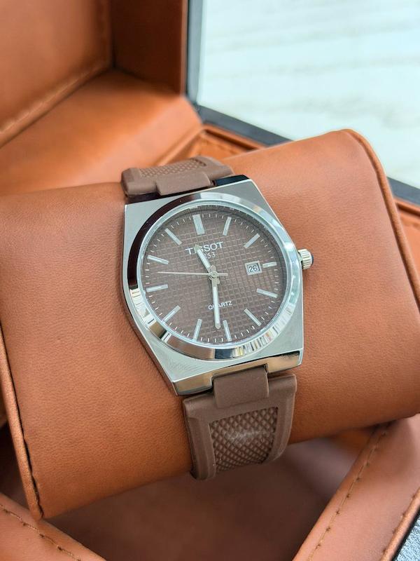 ساعت مچی تیسوت Tissot طرح PRX | صفحه شطرنجی | بند رابر باکیفیت روزشمارکد1027