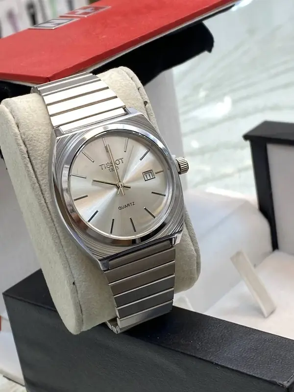 ساعت مچی مردانه تیسوت tissot | طراحی PRX | بند ریلی | روزشمار کد 1004