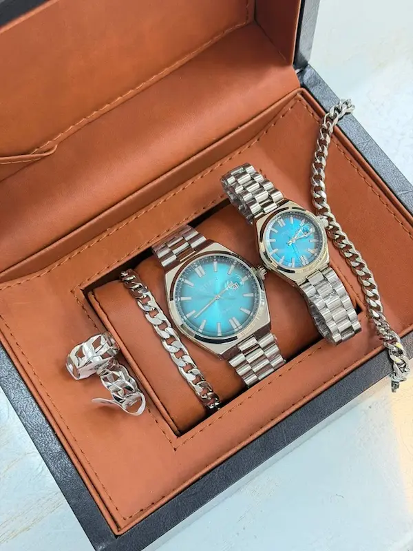 (کد1001)ساعت مچی سیتیزن ست طرح Eco-Drive | تقویم‌دار با شیشه ذره‌بینی | بدنه استیل 