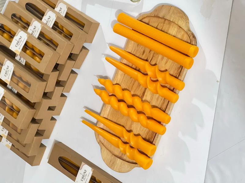 پک شمع قلمی دوتایی نارنجی