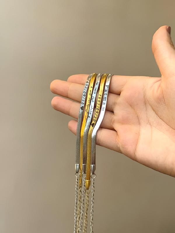 گردنبند ماری با (حک متن دلخواه)