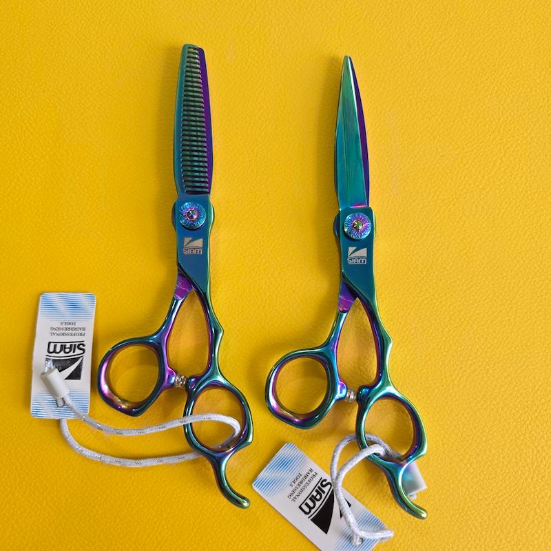 قیچی ست پریمیوم کد A-B60-15 فینی صیام سبز هولوگرامی 6 اینچ شیاردار