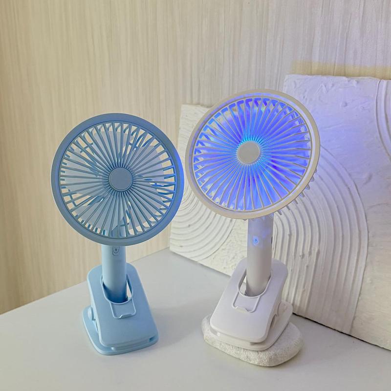 پنکه شارژی گیره دار و چراغ دار