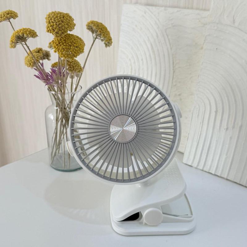 پنکه شارژی گیره دار و چراغ دار