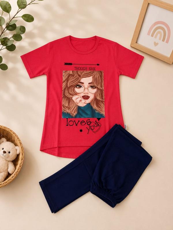 ست تیشرت شلوار SHE قرمز