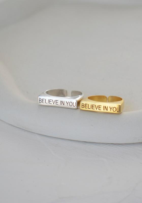 انگشتر نقره belive in you زنانه