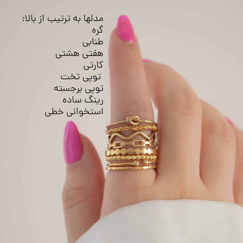 انگشتر مینیمال نقره مدل کلاسیک با روکش طلا 
