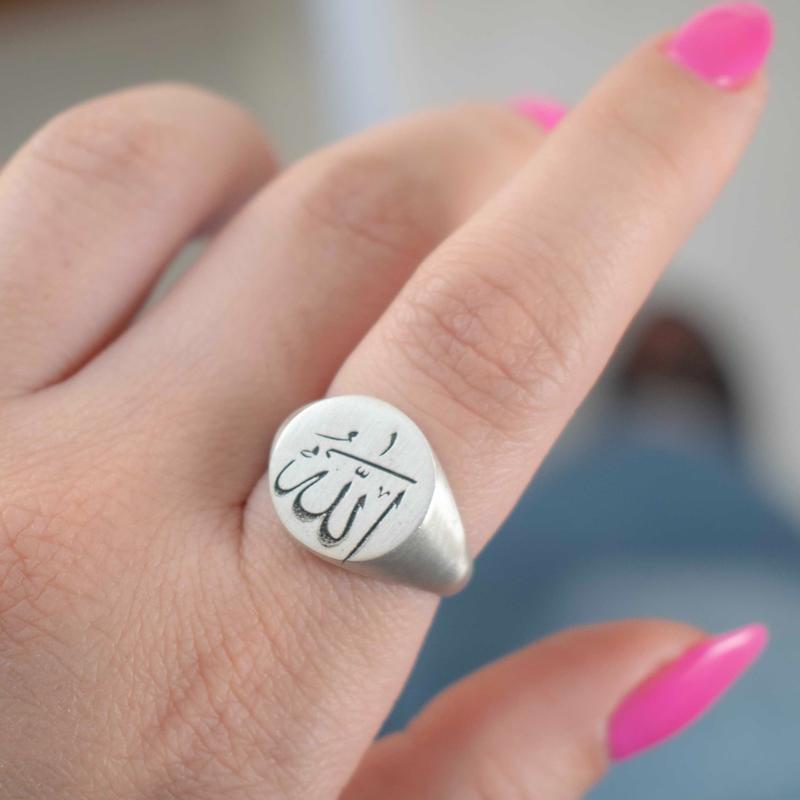 انگشتر نقره 925 عیار الله دایره بزرگ