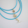 گردنبند چوکر دریایی نقره با منجوق توهو آبی