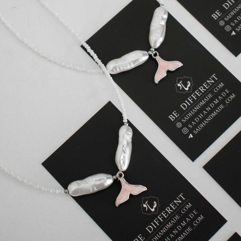 گردنبند دم وال میناکاری