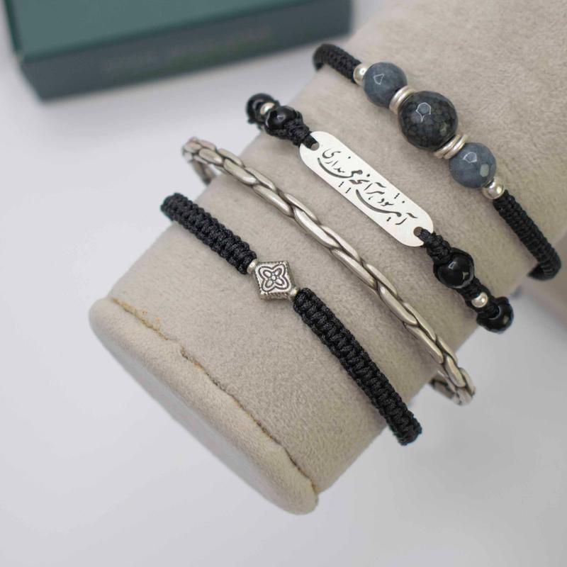 ست آمین شود دستبند نقره مردانه